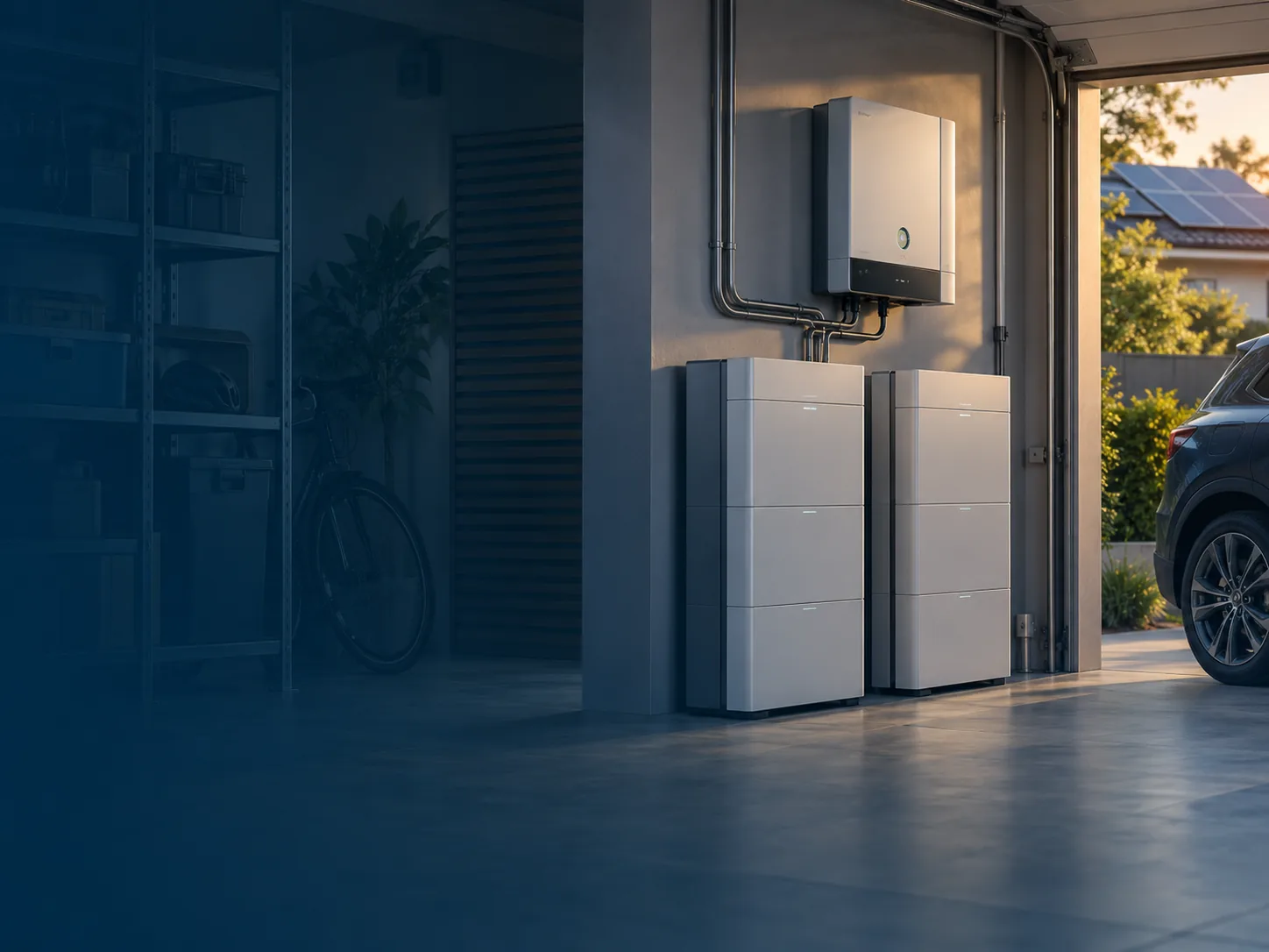 Sistema híbrido de energia solar com inversor e baterias