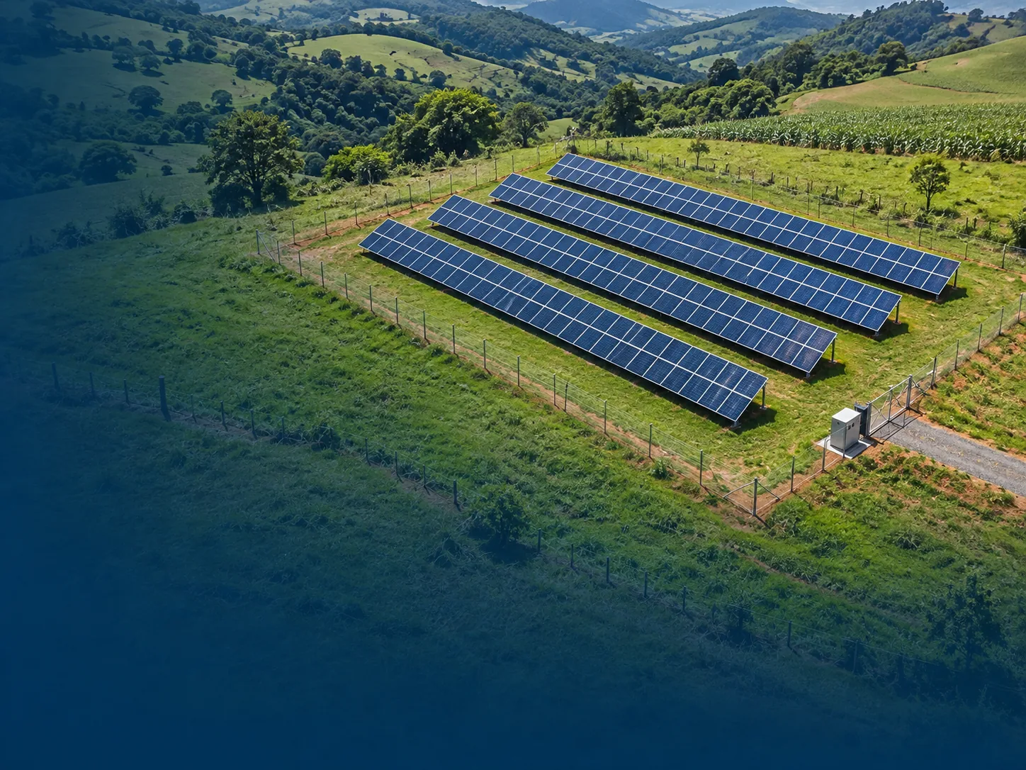 Usina solar de investimento instalada em propriedade rural