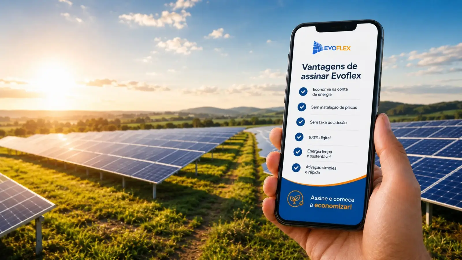 Evoflex — Assinatura de energia solar, sem investimento inicial.