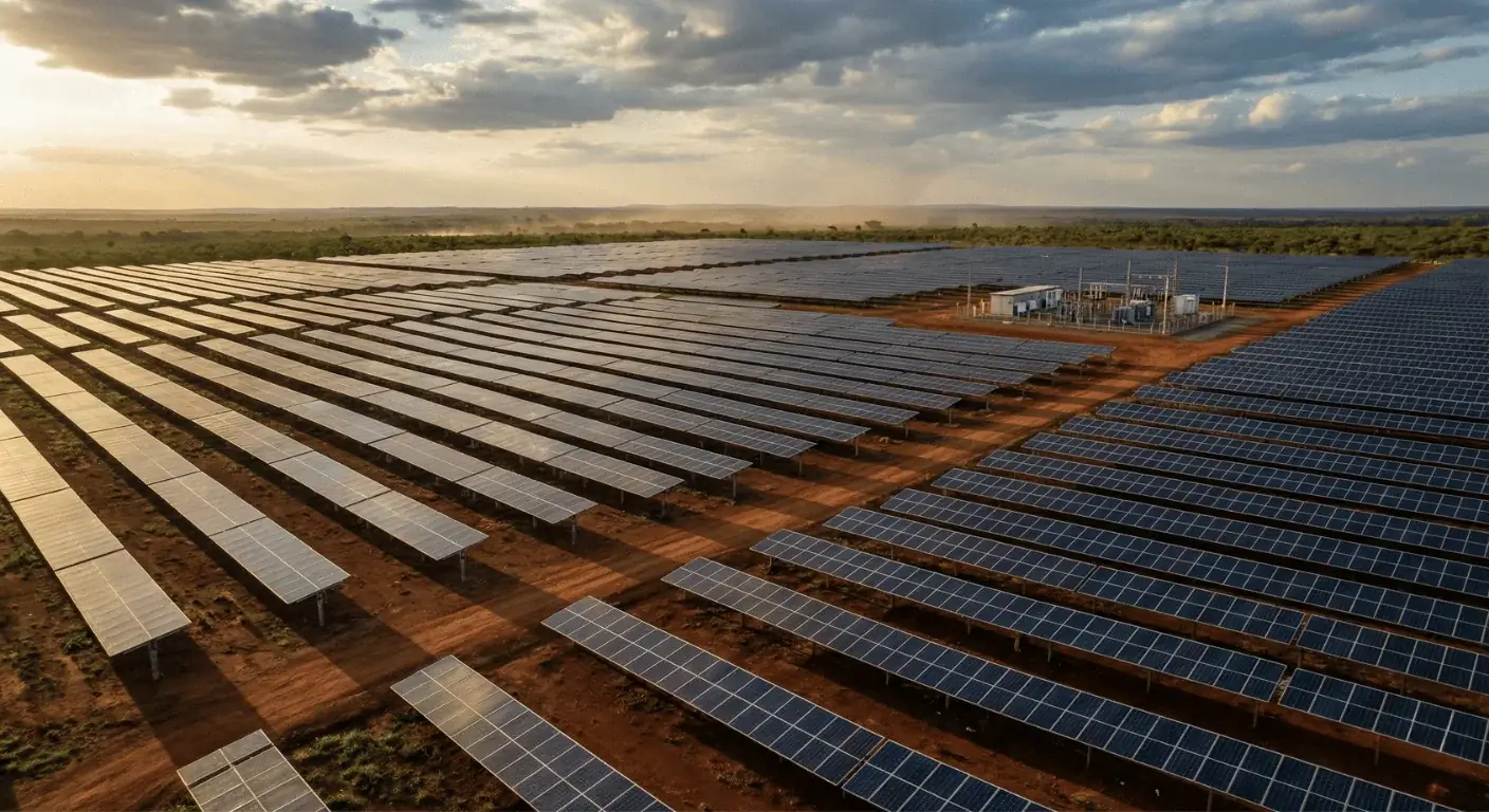 Usina solar operada pela Evosolar gerando energia limpa para clientes Evoflex