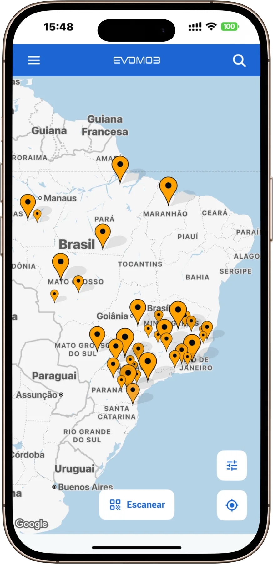 Aplicativo Evomob - Gestão de recarga de veículos elétricos